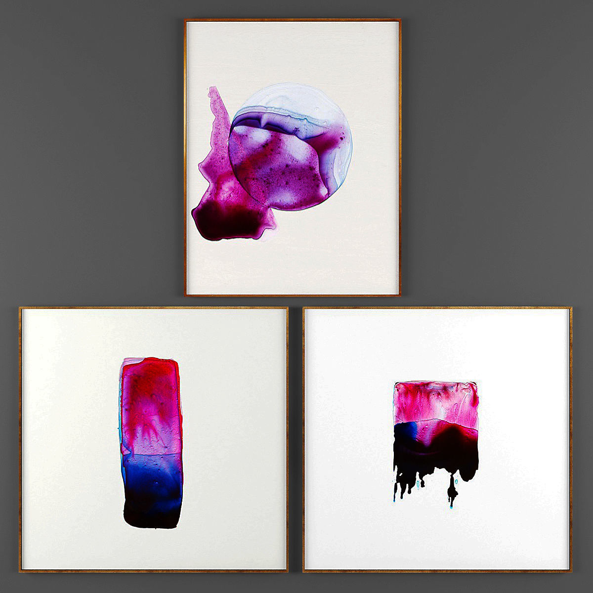 Art220 set of four metal art prints Low-poly 3D model_1