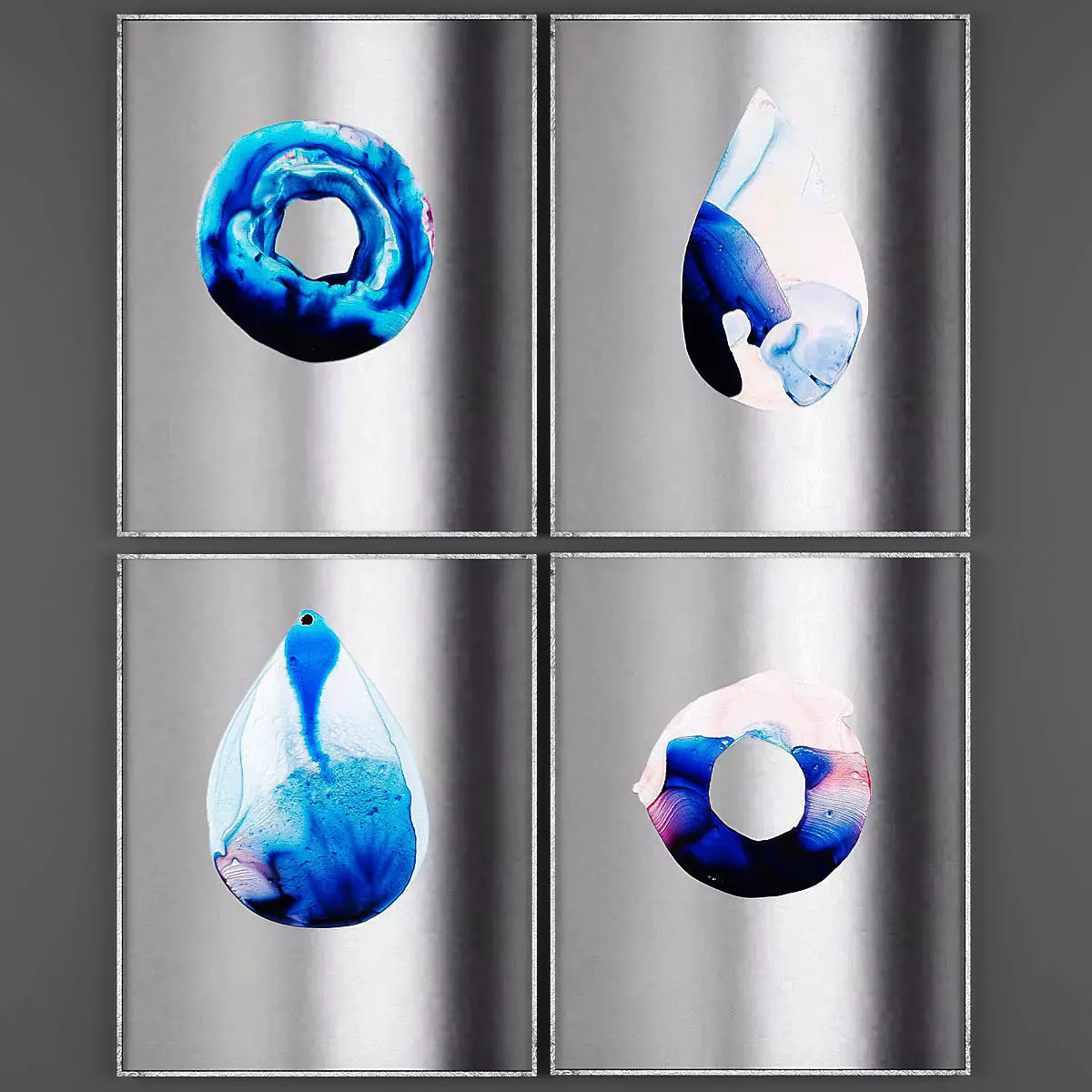 Art220 set of four metal art prints Low-poly 3D model_0
