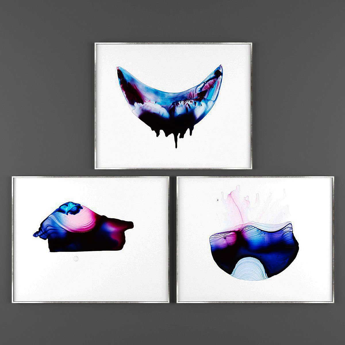 Art220 set of four metal art prints Low-poly 3D model_2