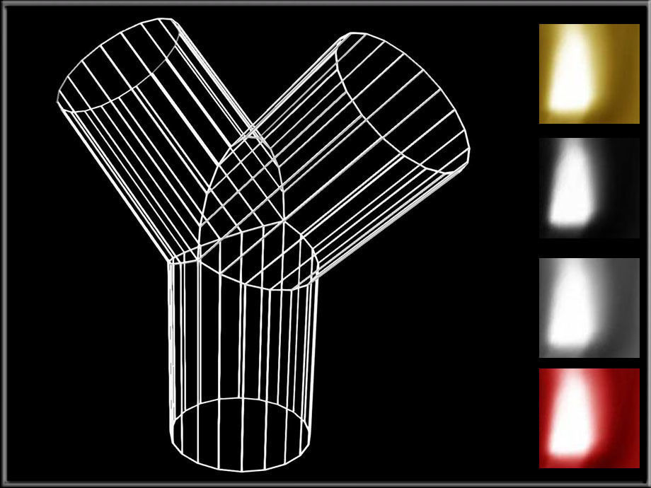 Wire Pipe Y - Joint Low-poly 3D model_9