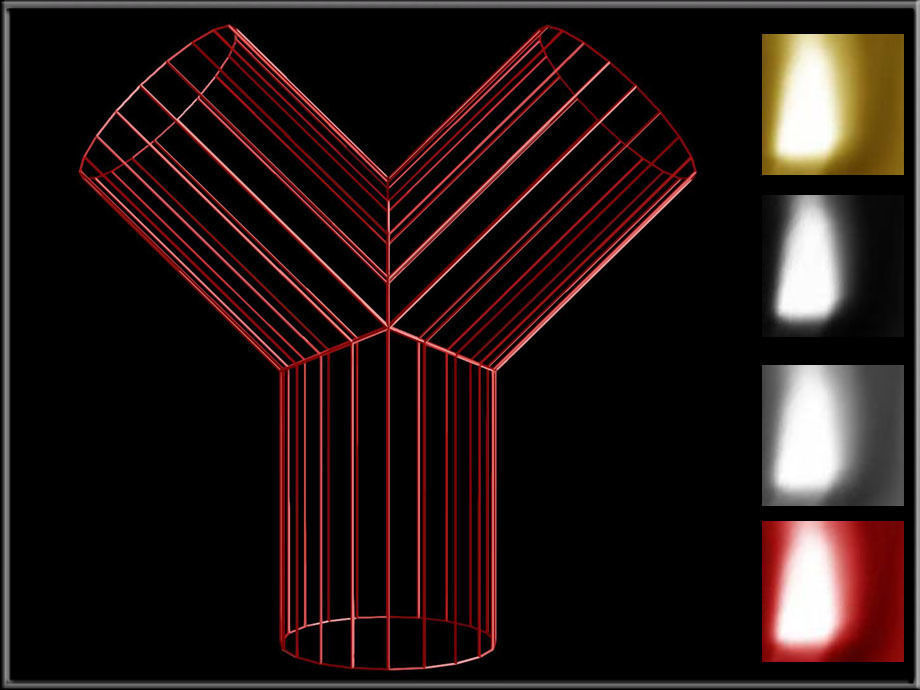 Wire Pipe Y - Joint Low-poly 3D model_2