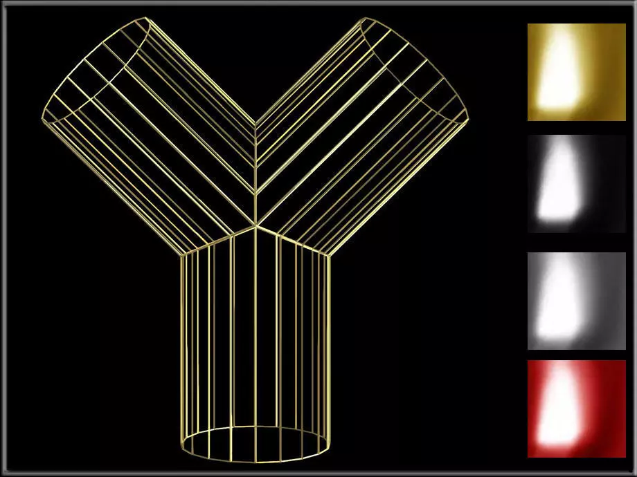 Wire Pipe Y - Joint Low-poly 3D model_0