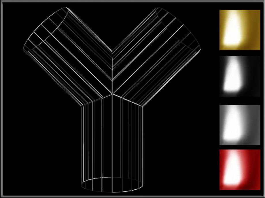 Wire Pipe Y - Joint Low-poly 3D model_3