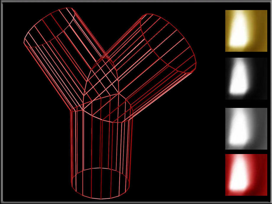 Wire Pipe Y - Joint Low-poly 3D model_7