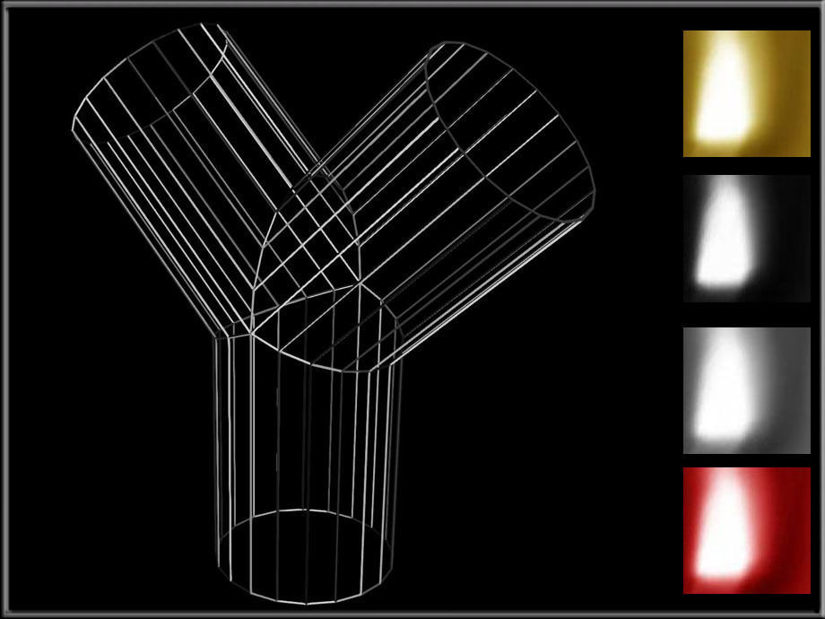 Wire Pipe Y - Joint Low-poly 3D model_8