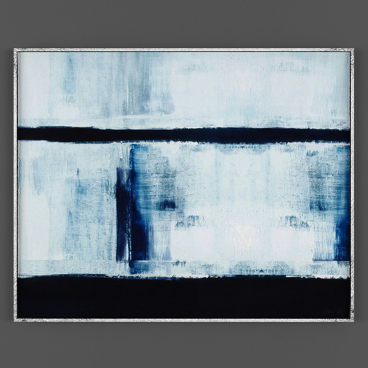 Art221 abstract painting with stripes Low-poly 3D model_1