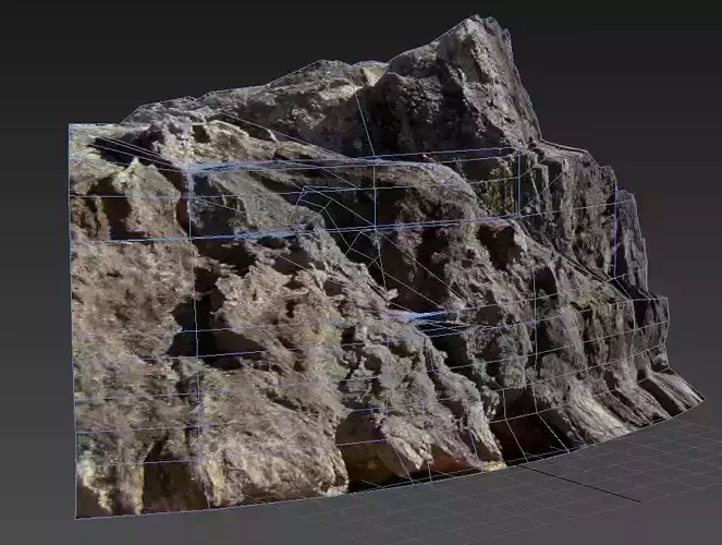 Low-poly cliff rock Low-poly 3D model