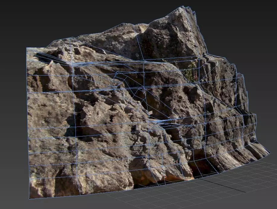 Low-poly cliff rock Low-poly 3D model_0