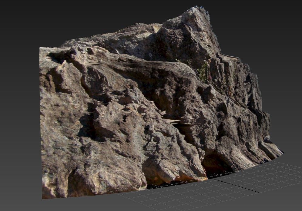 Low-poly cliff rock Low-poly 3D model_1