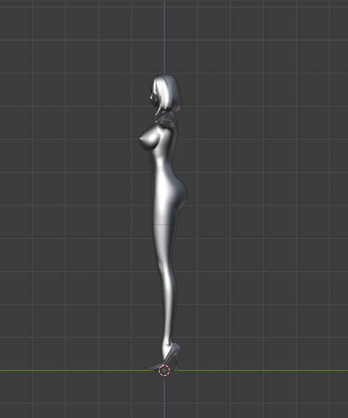 Girl 3D Model Blender Low-poly 3D model_2