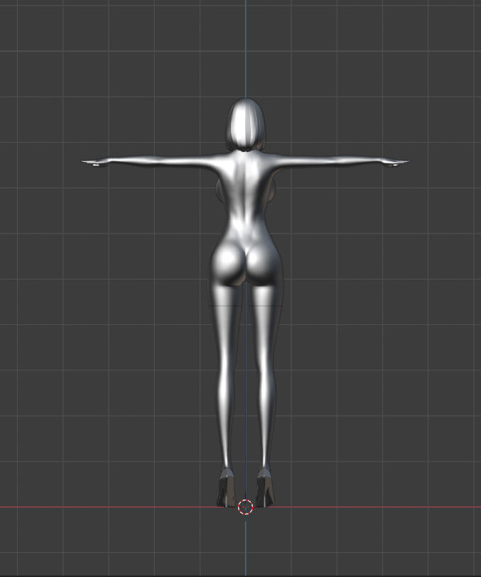 Girl 3D Model Blender Low-poly 3D model_3