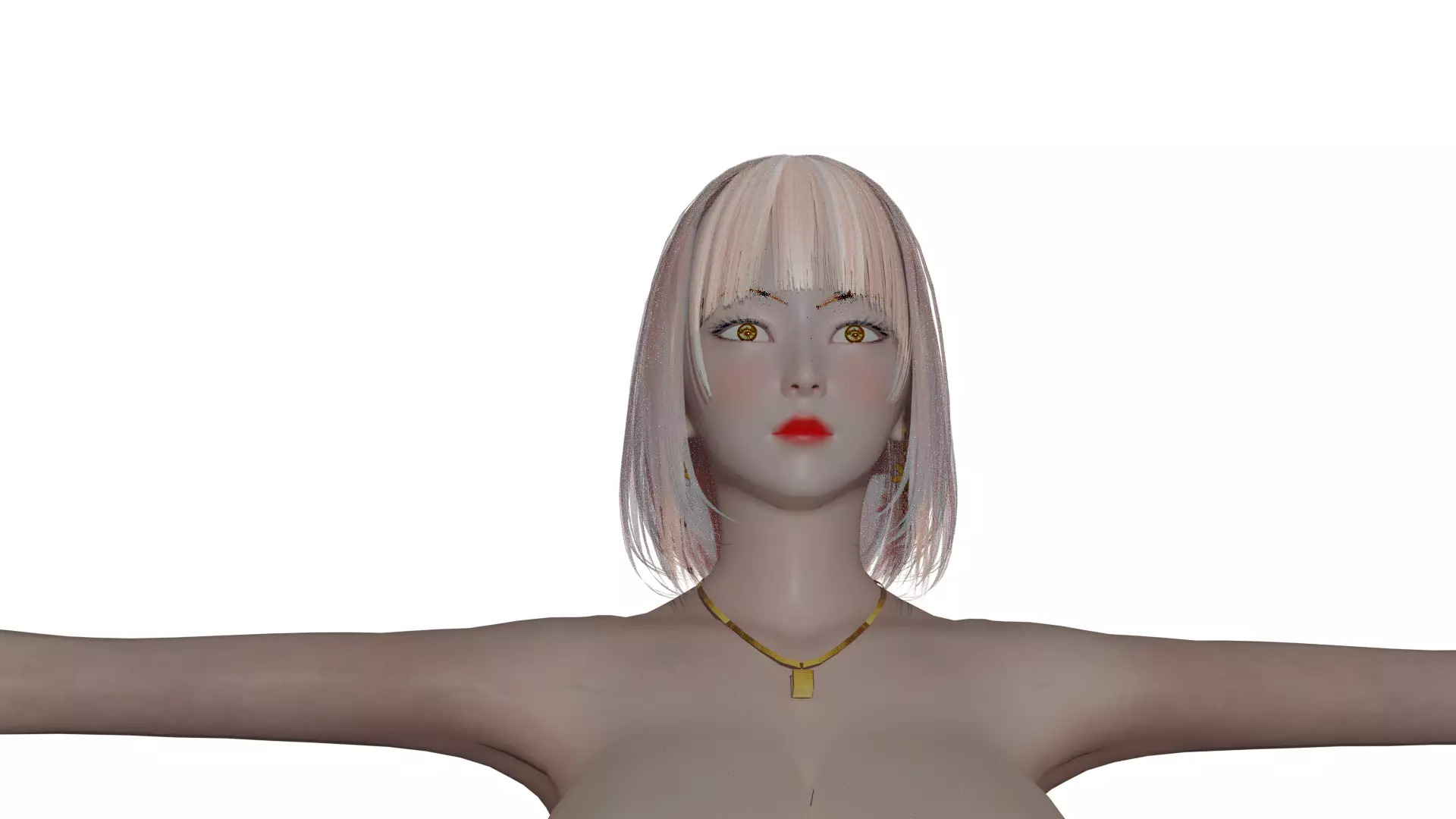 Girl 3D Model Blender Low-poly 3D model_0