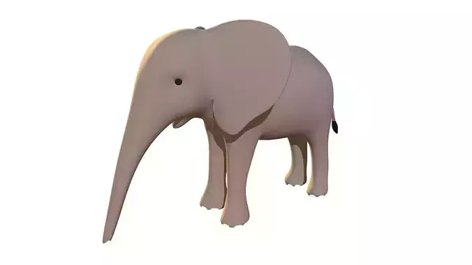 Elephant Calf - Stylized Low-poly 3D model