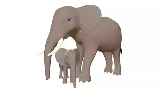 Elephant Pack - Stylized Low-poly 3D model