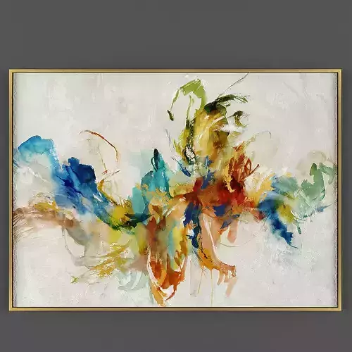 Art227 abstract painting in gold frame