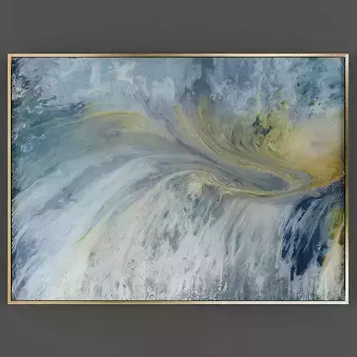 Art236 abstract painting with gold and swirls