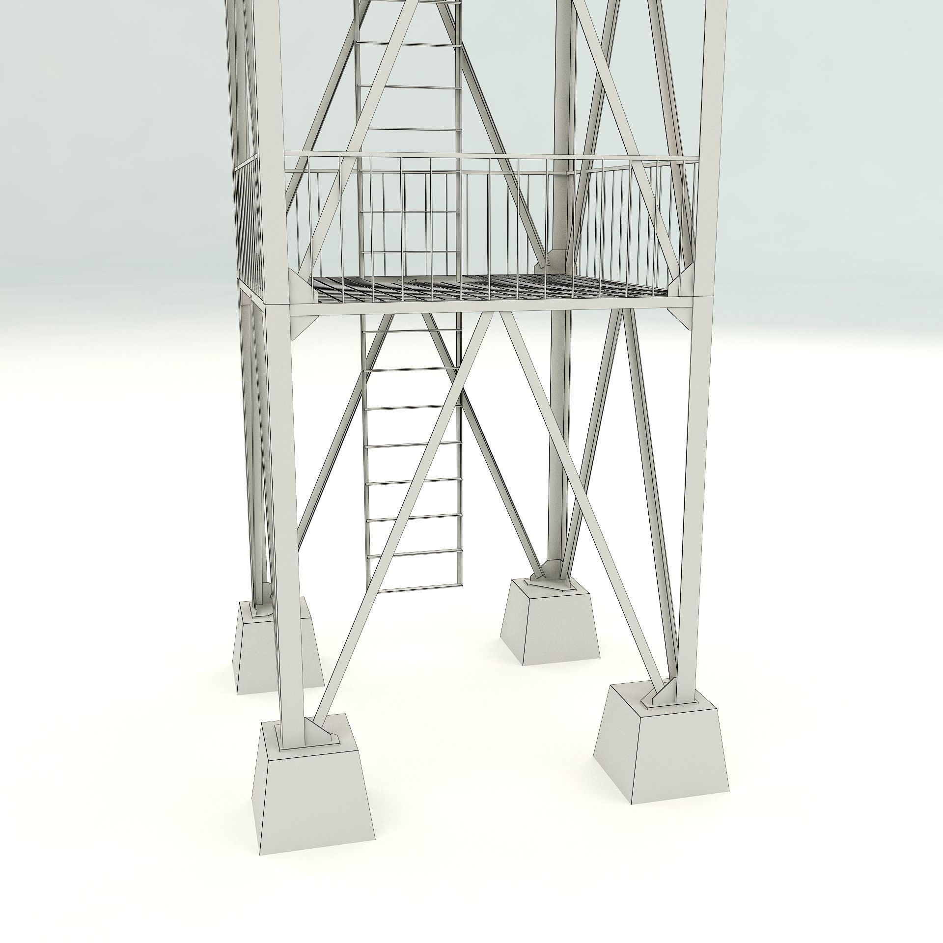 Airport Weather Radar Tower  3D model_11