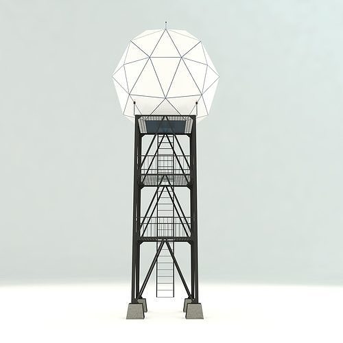 Airport Weather Radar Tower  3D model