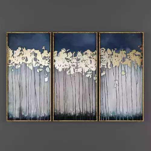 Art239 pcs gold and abstract canvas wall art for living room