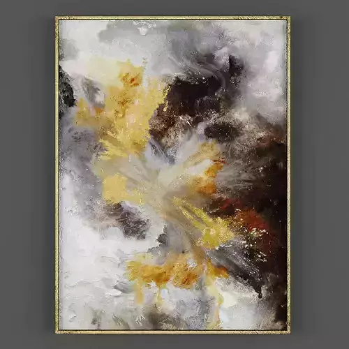 Art241 abstract painting in gold