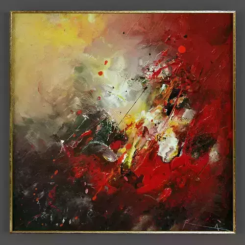 Art251 abstract painting in frame