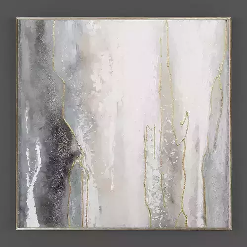 Art261 gold and abstract painting Low-poly 3D model