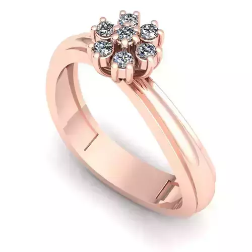 BAND 5 rose gold diamond flower ring
