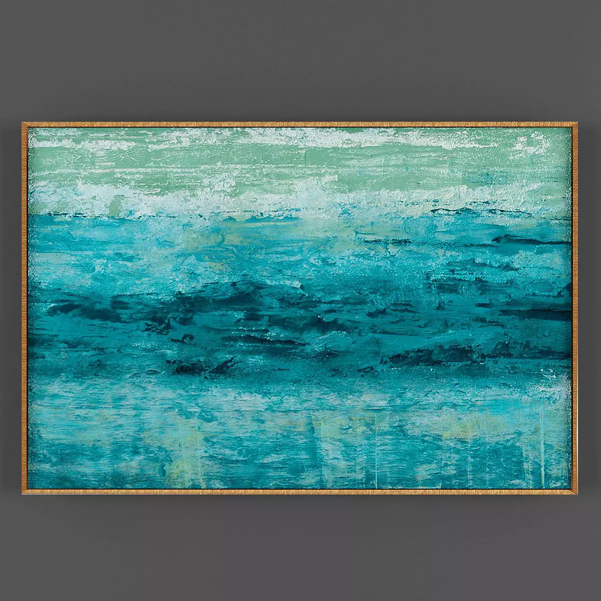 Art276 abstract painting of ocean in turquoise Low-poly 3D model