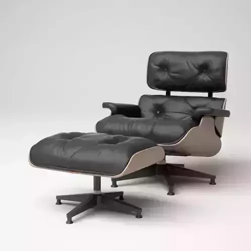 Black leather lounge armchair 09 am5