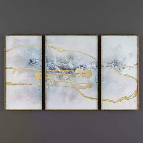 Art278 abstract painting with gold and accents