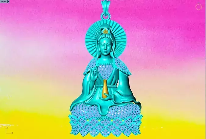 Buddha Guan Yin Pendant - Buddha Pendant 3D print model