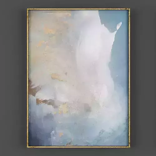 Art289 abstract painting in gold frame Low-poly 3D model