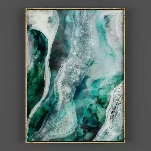 Art291 aqua abstract art Low-poly 3D model