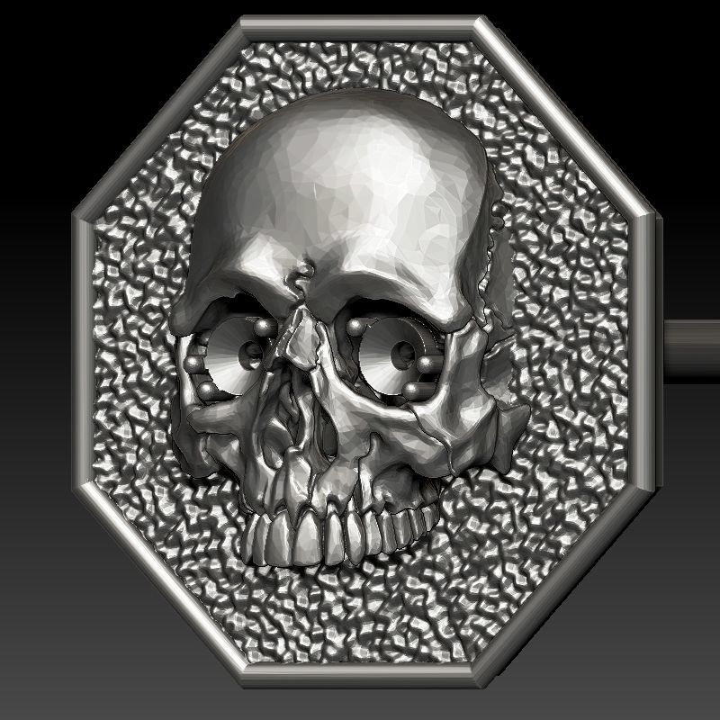 skull earrings studs 2 3D Model Collection_27