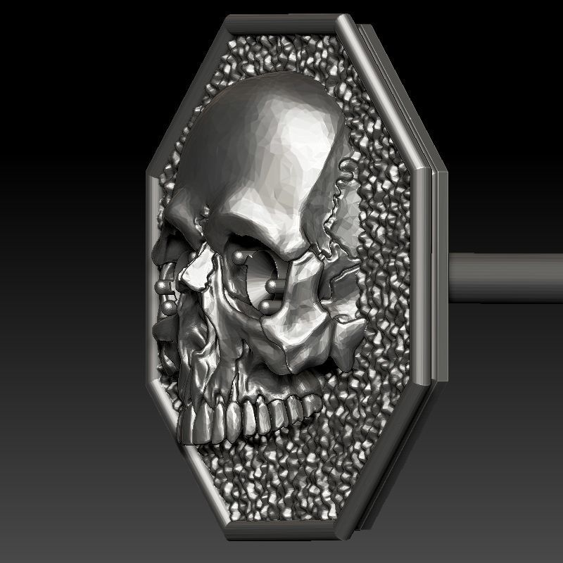 skull earrings studs 2 3D Model Collection_15