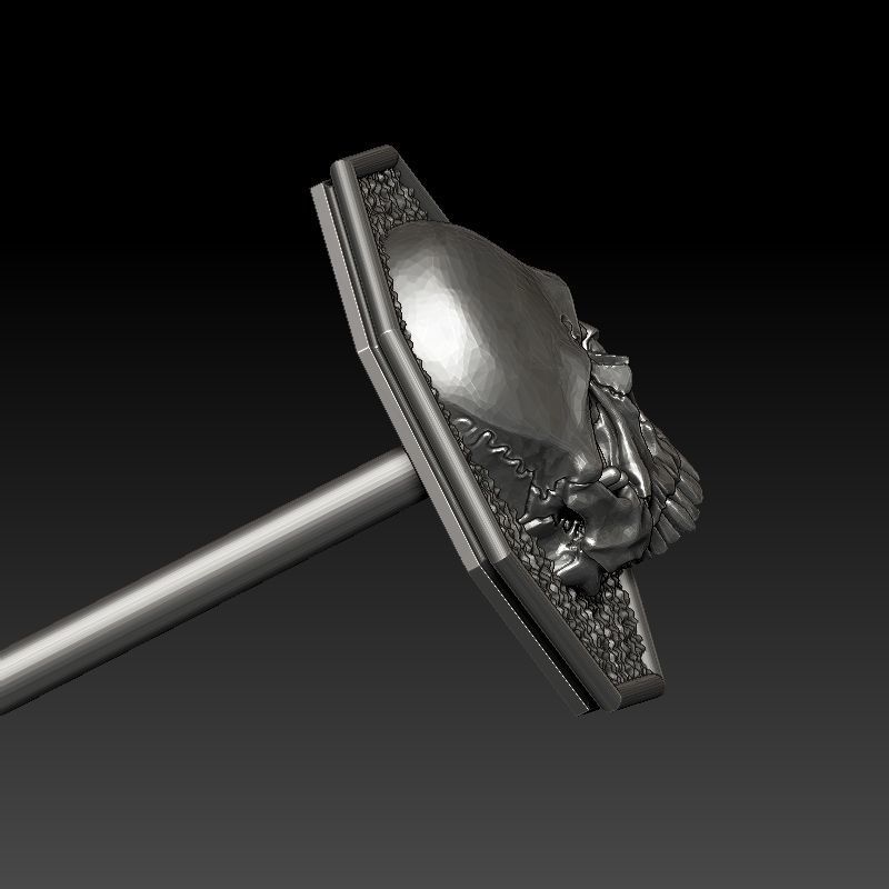 skull earrings studs 2 3D Model Collection_13