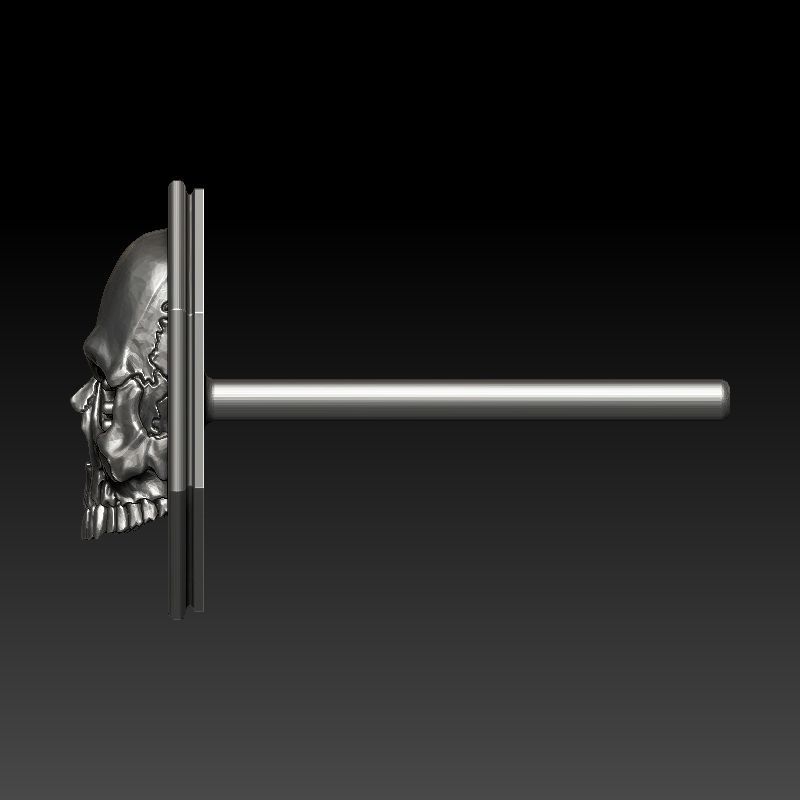 skull earrings studs 2 3D Model Collection_7