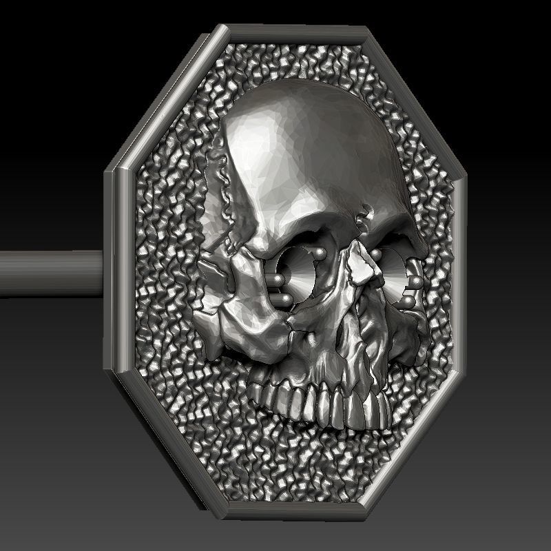 skull earrings studs 2 3D Model Collection_20