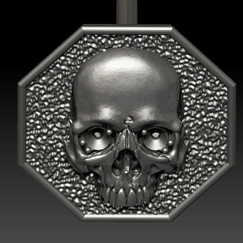 skull earrings studs 2 3D Model Collection_21