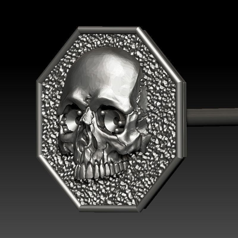 skull earrings studs 2 3D Model Collection_24