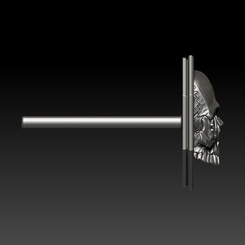 skull earrings studs 2 3D Model Collection_10