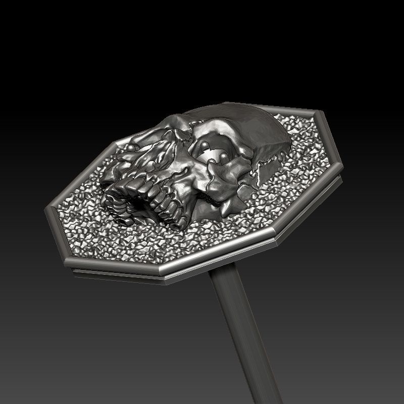 skull earrings studs 2 3D Model Collection_18