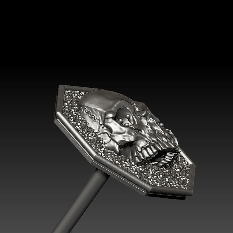 skull earrings studs 2 3D Model Collection_16