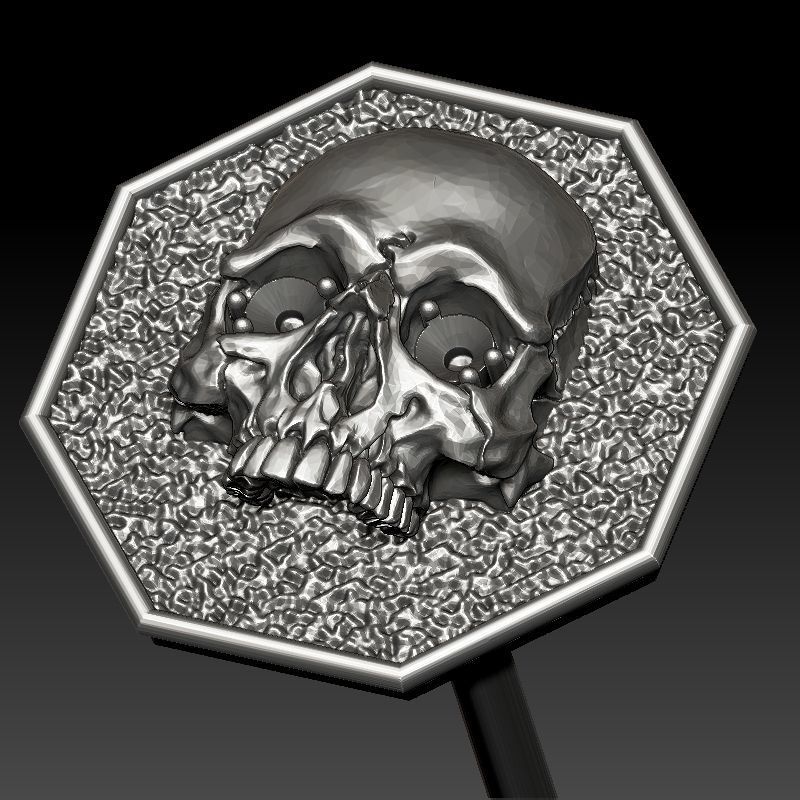 skull earrings studs 2 3D Model Collection_29