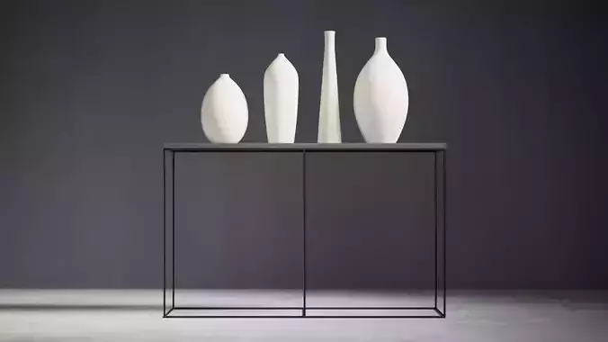 Console Table and Vases 