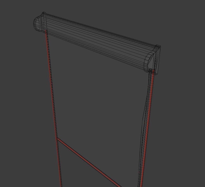 Low poly jalousie roller blind Free low-poly 3D model_2