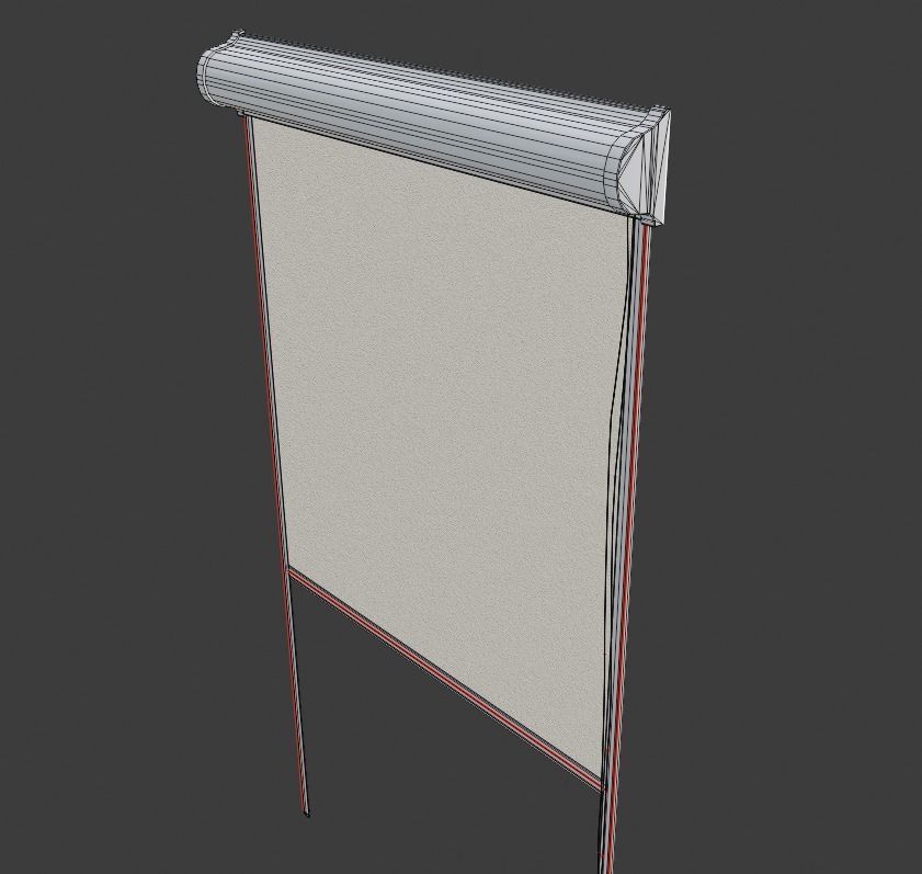 Low poly jalousie roller blind Free low-poly 3D model_3