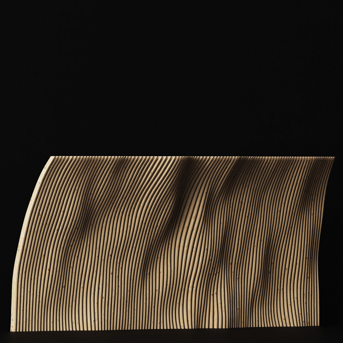 Parametric panel wood rail n2 3D model_7