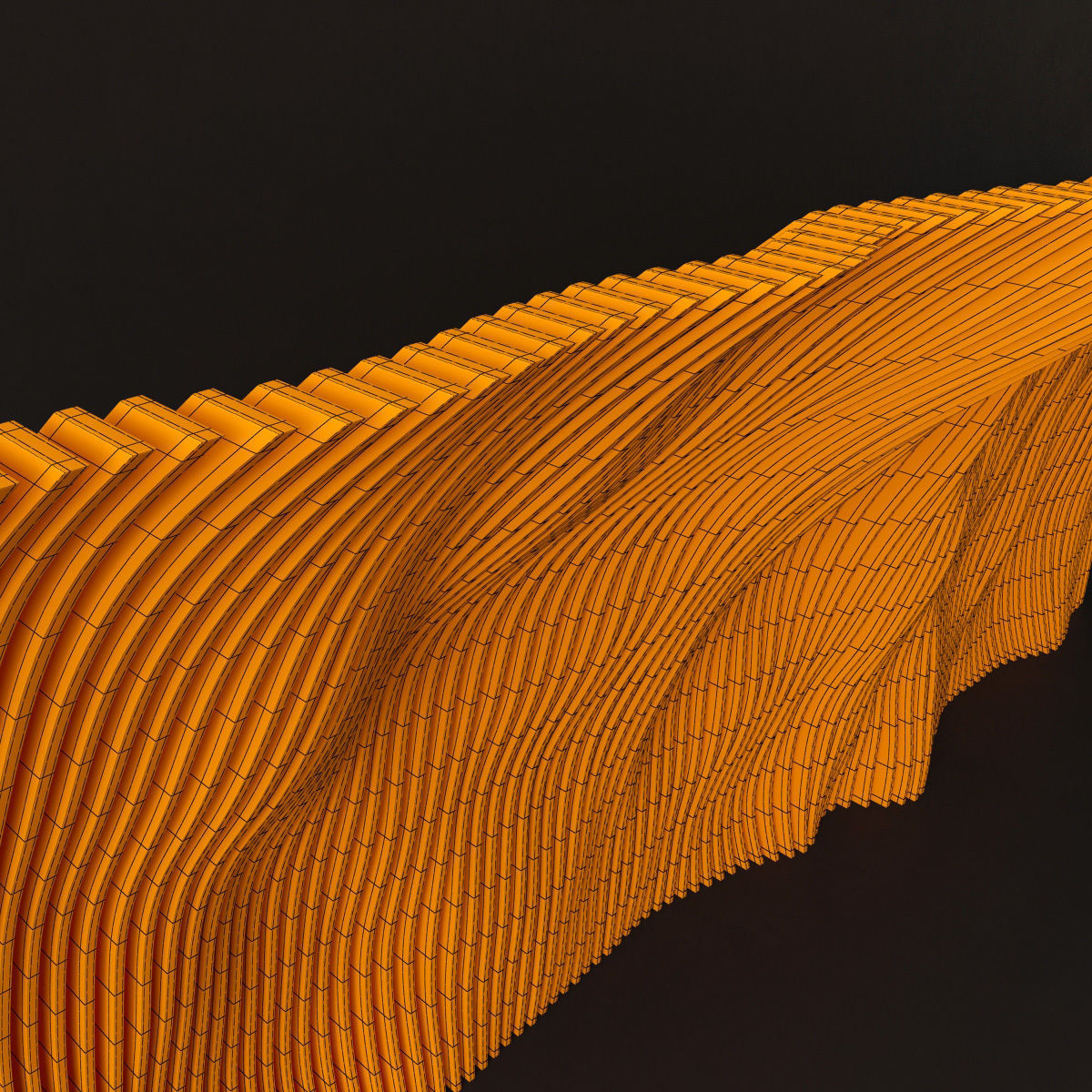 Parametric panel wood rail n2 3D model_23