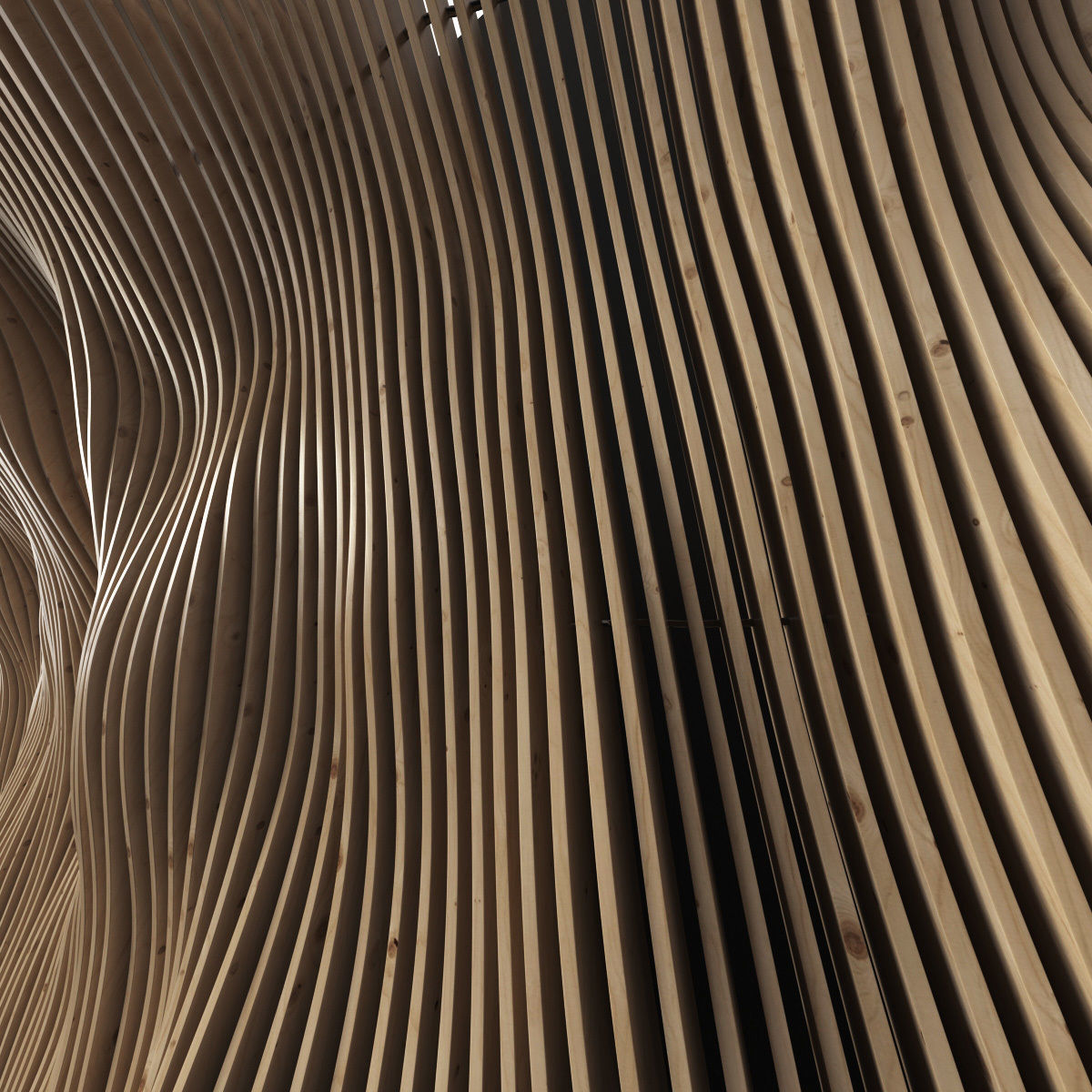 Parametric panel wood rail n2 3D model_2